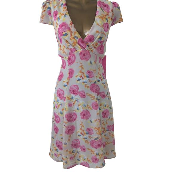 Betsey Johnson Dresses & Skirts - NWT Sz 8 Vintage Betsey Johnson Pink Floral Dress Empire Waist